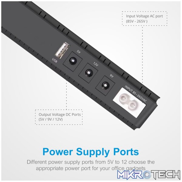 PB070 10400mAh 18W Mini UPS Power Bank - Image 5