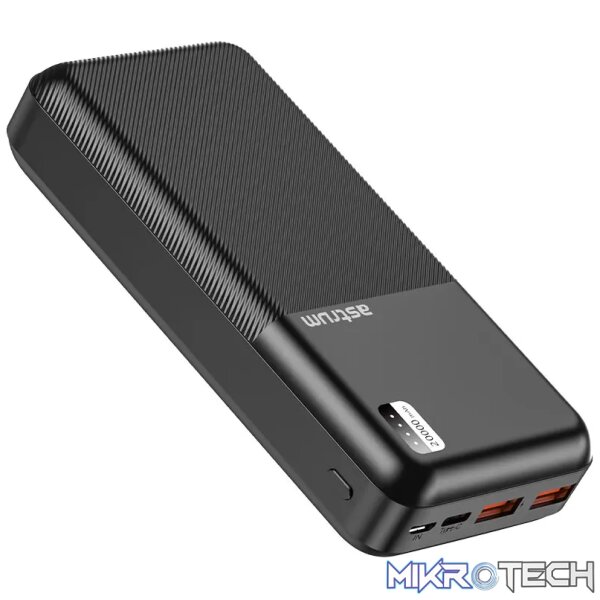 PB255 Dual USB Portable PD20W Fast Charge Power Bank 20000mAh - Image 2