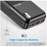 PB255 Dual USB Portable PD20W Fast Charge Power Bank 20000mAh - Image 4