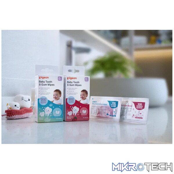PIGEON BABY TOOTH & GUM WIPES STRAWBERRY 20S - Image 2