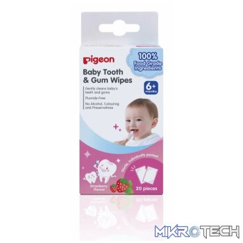 PIGEON BABY TOOTH & GUM WIPES STRAWBERRY 20S