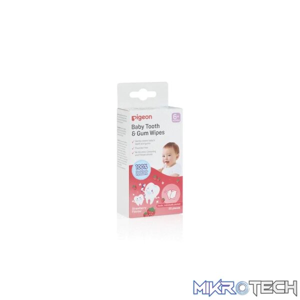 PIGEON BABY TOOTH & GUM WIPES STRAWBERRY 20S - Image 6