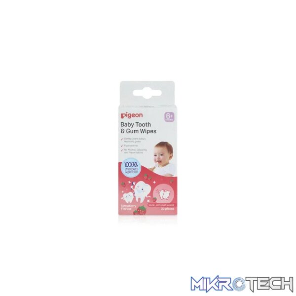 PIGEON BABY TOOTH & GUM WIPES STRAWBERRY 20S - Image 8