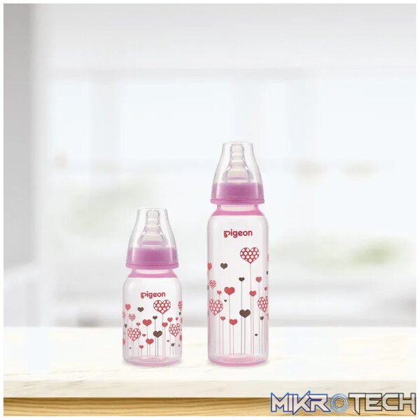PIGEON FLEXIBLE BOTTLE STD NECK PINK 240ML - Image 3