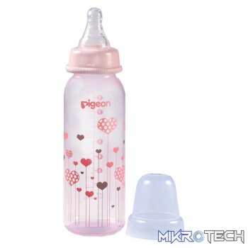 PIGEON FLEXIBLE BOTTLE STD NECK PINK 240ML