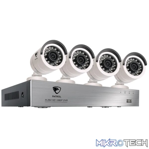 Patrol 8 Channel 4 x Bullet Cameras 1080p 1tb DVR Kit Patrol 8 Channel 4 x Bullet Cameras 1080p 1tb DVR Kit