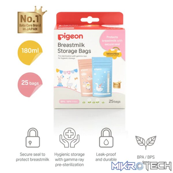 Pigeon - Breast Milk Storage Bag 180ml Animal Design - Image 4