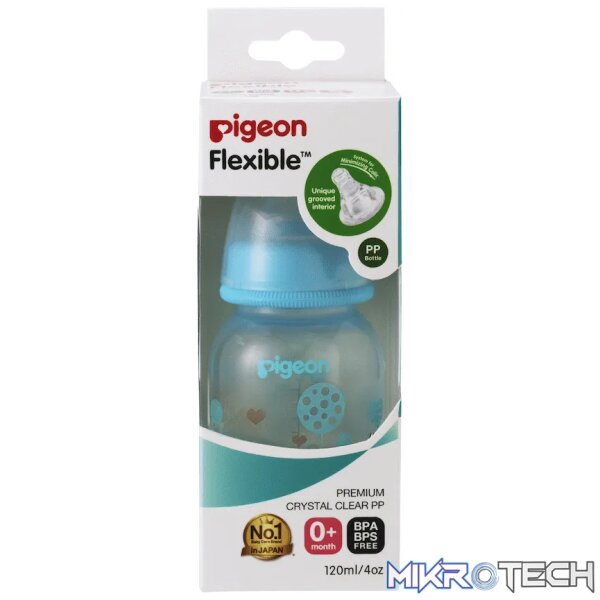 Pigeon Flexible Bottle STD Neck 120ml - Blue - Image 2