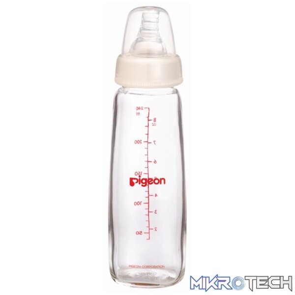 Pigeon Flexible Glass Bottle with Peristaltic Nipple 240ml Pigeon Flexible Glass Bottle with Peristaltic Nipple 240ml