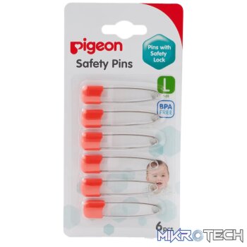 Pigeon Safety Pin (L) 6 Pcs/Card