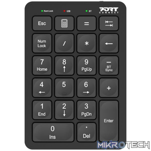 Port Connect Bluetooth Rechargeable Keypad Port Connect Bluetooth Rechargeable Keypad