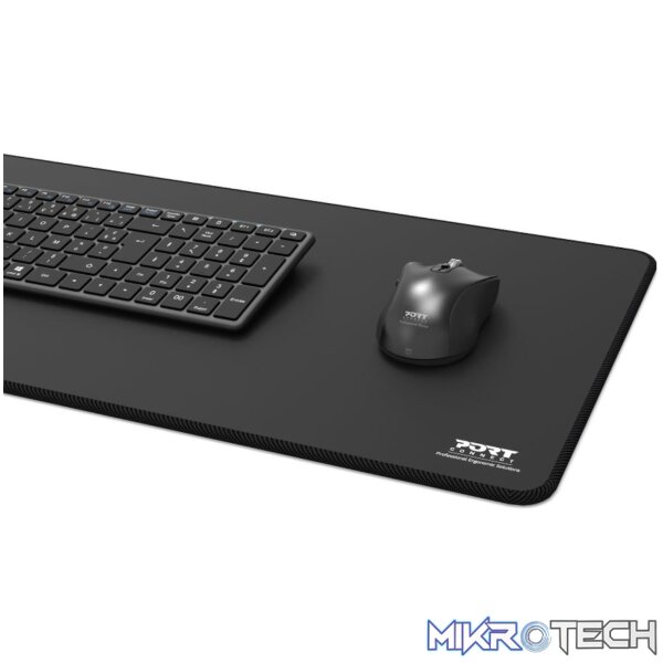 Port Connect Professional Desk Pad - Black (300 x 700mm) - Image 4