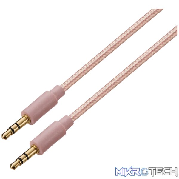 Premio Braided AUX Cable 2m - Rose Gold - Image 2
