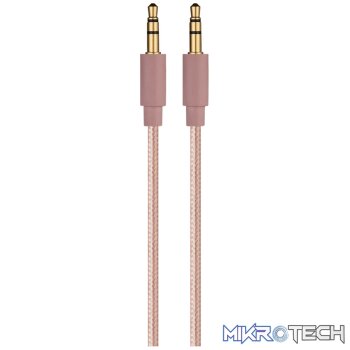 Premio Braided AUX Cable 2m - Rose Gold