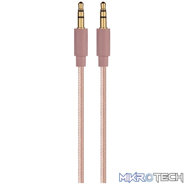 Premio Braided AUX Cable 2m - Rose Gold Premio Braided AUX Cable 2m - Rose Gold