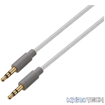Premio Braided AUX Cable - Silver - 2m