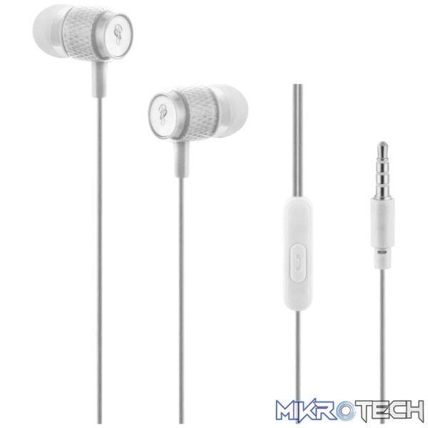 Pro Bass Catalyst series Packaged Aux earphone With Mic- Silver - Image 2
