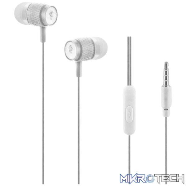 Pro Bass Catalyst series Packaged Aux earphone With Mic- Silver Pro Bass Catalyst series Packaged Aux earphone With Mic- Silver