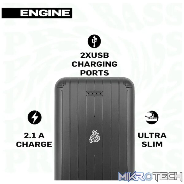 Pro Bass Engine 5000mah Series Power Bank - Black - Image 2