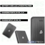Pro Bass Engine 5000mah Series Power Bank - Black - Image 3