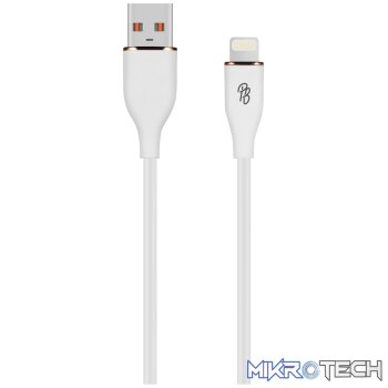 Pro Bass FlexiCord Series 2m USB to Lightning Charging Cable - White