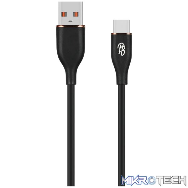 Pro Bass FlexiCord Series 2m USB to Type-C Charging Cable - Black - Image 2