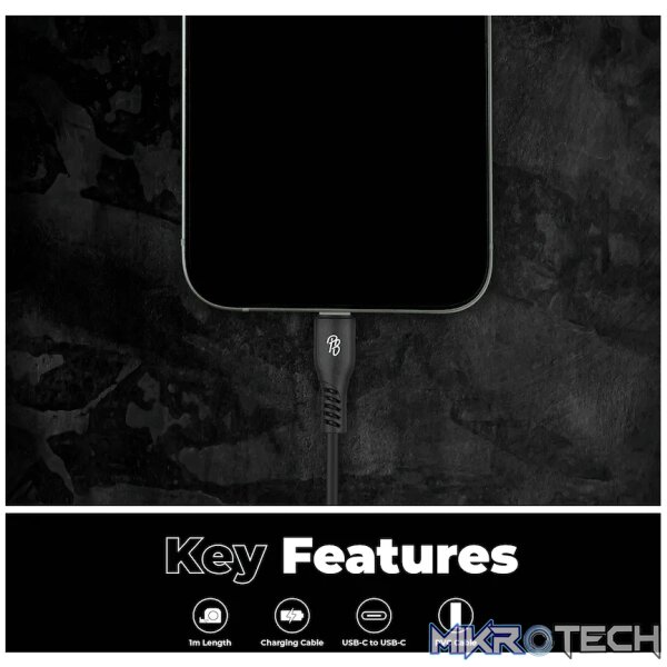 Pro Bass Fuse Series 1m Type-C to Type-C Cable - Black - Image 4