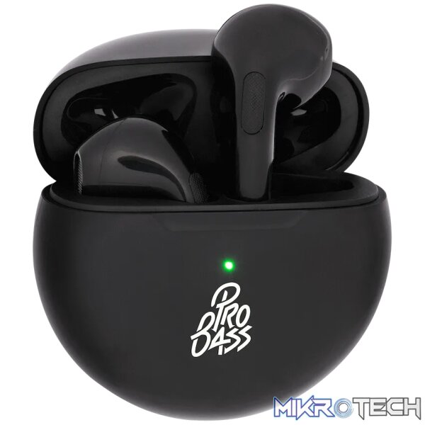 Pro Bass Future Series True Wireless Earphones with Charging Case - Black Pro Bass Future Series True Wireless Earphones with Charging Case - Black