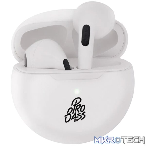 Pro Bass Future Series True Wireless Earphones with Charging Case - White Pro Bass Future Series True Wireless Earphones with Charging Case - White