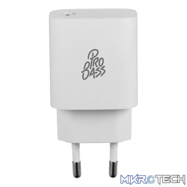 Pro Bass RapidCharge Series 20w Single Type-C Wall Charger - White - Image 3