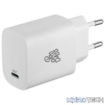 Pro Bass RapidCharge Series 20w Single Type-C Wall Charger - White