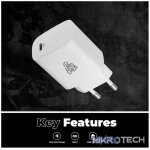 Pro Bass RapidCharge Series 20w Single Type-C Wall Charger - White - Image 5