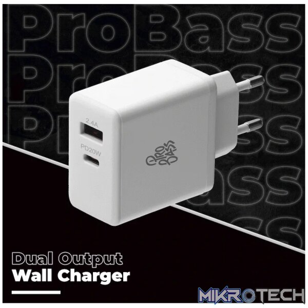 Pro Bass RapidCharge Series 32w Dual USB and Type-C Wall Charger - Image 4