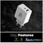 Pro Bass RapidCharge Series 32w Dual USB and Type-C Wall Charger - Image 5