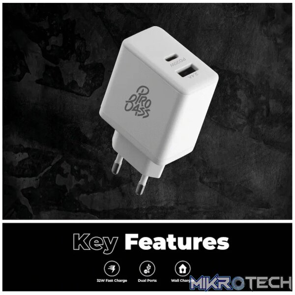 Pro Bass RapidCharge Series 32w Dual USB and Type-C Wall Charger - Image 5