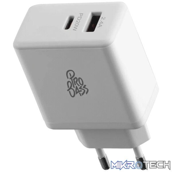 Pro Bass RapidCharge Series 32w Dual USB and Type-C Wall Charger Pro Bass RapidCharge Series 32w Dual USB and Type-C Wall Charger