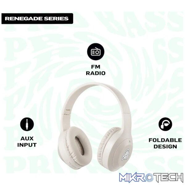 Pro Bass Renegade Series Bluetooth Headphone  - Nude - Image 4