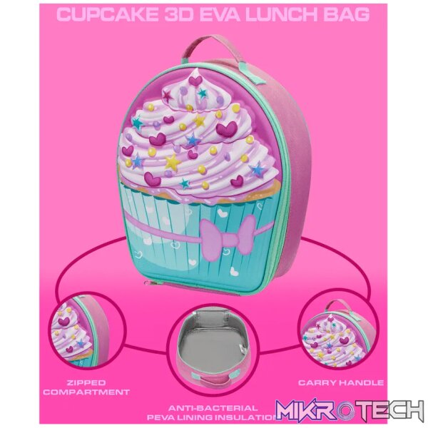 Quest Cupcake 3D EVA Lunch Bag - Pink - Image 4