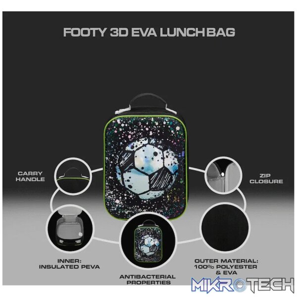 Quest Footy 3D EVA Lunch Bag - Black - Image 4