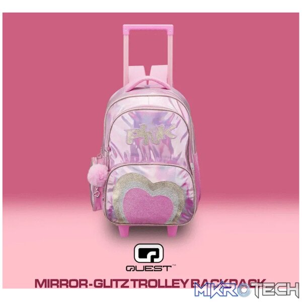 Quest Mirror-Glitz Trolley Backpack - Pink - Image 3