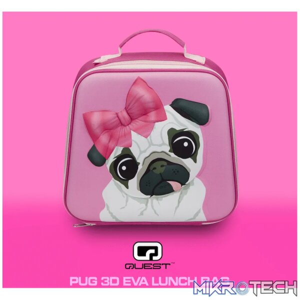 Quest Pug 3D EVA Lunch Bag - Pink - Image 3