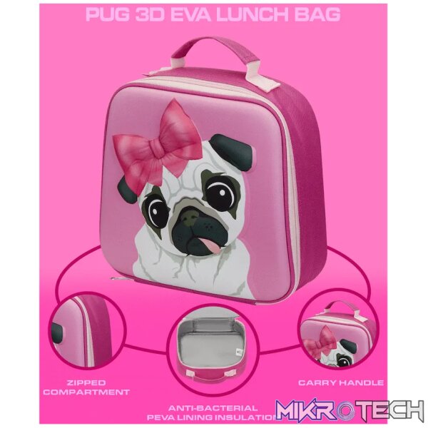 Quest Pug 3D EVA Lunch Bag - Pink - Image 4