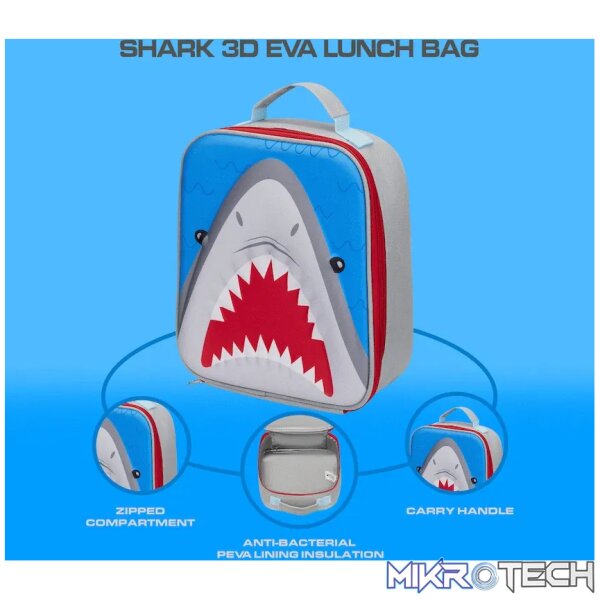 Quest Shark 3D EVA Lunch Bag - Grey - Image 4