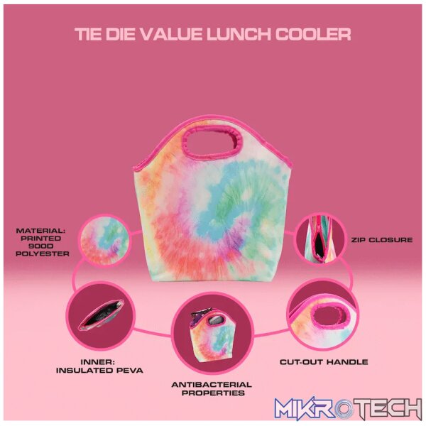 Quest Tie-Dye Value Lunch Cooler - Pink - Image 7