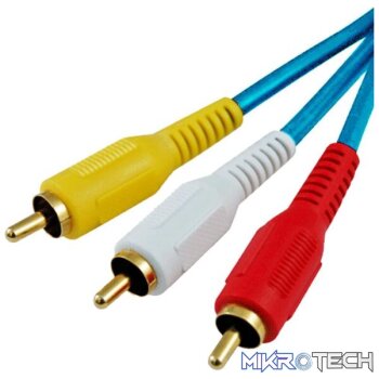 RC303 3RCA Male to Male AV Stereo 3.0m Cable