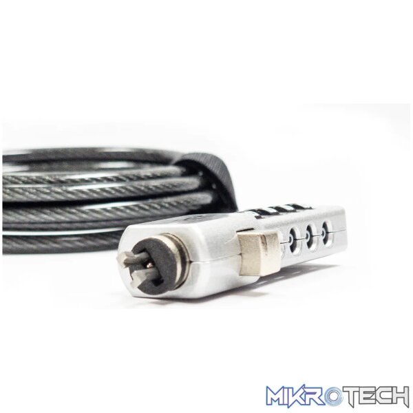 RCT 4 digit 3 in 1 notebook security lock; T-Bar; T-Bar Nano and Wedge Lock Slot Compatible;1.8m - Image 2