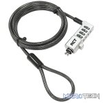 RCT 4 digit 3 in 1 notebook security lock; T-Bar; T-Bar Nano and Wedge Lock Slot Compatible;1.8m