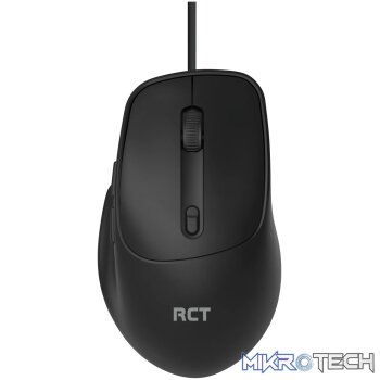 RCT Wired USB optical mouse; 6 button with user selectable DPI switch and nylon braided cable