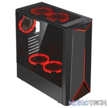 ROGUEWARE GT2 BLACK MAINSTREAM MID-TOWER TEMPERED GLASS GAMING CHASSIS