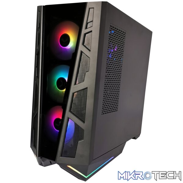 ROGUEWARE GT3 BLACK PERFORMANCE MID-TOWER TEMPERED GLASS GAMING CHASSIS - Image 2